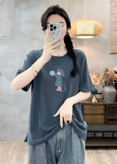 2025泡泡女孩短袖时尚简约百搭，女装T恤，湘姗