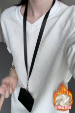 港风银狐绒男450g重磅纹理感长袖宽松T恤T24509J加绒-特P33控65，男装T恤，电商A001-1