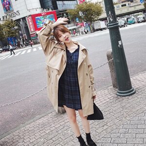 风衣外套女中长款2022新款韩版宽松休闲显瘦百搭系带卡其色上衣，女装风衣，红依娜
