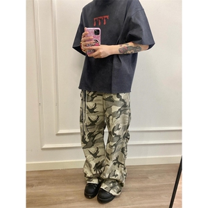 【网图有货】迷彩工装裤阔腿美式复古hiphop裤子高街8265LL-特P48图片