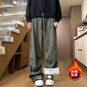 【送挂件】冬季加绒灯芯绒格纹设计感休闲裤男 5D2020-TP4588图片