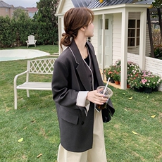 欧货时尚百搭西装外套女春秋新款高级感气质减龄韩版休闲西服，女装西装，维壹