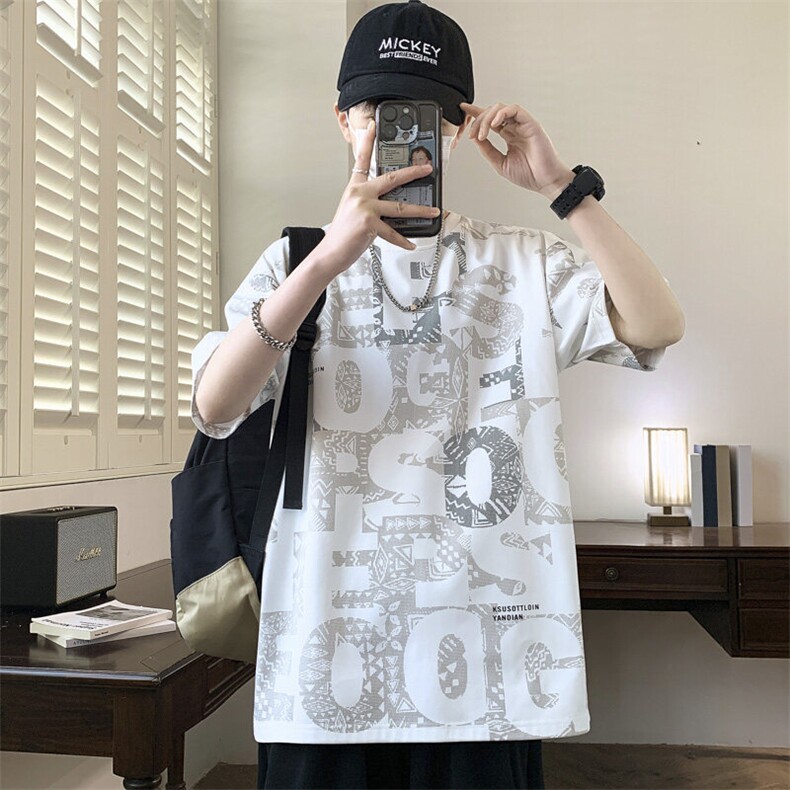 7A抗菌夏季大码潮流时尚动漫印花男士短袖,男装T恤,星座1107-1