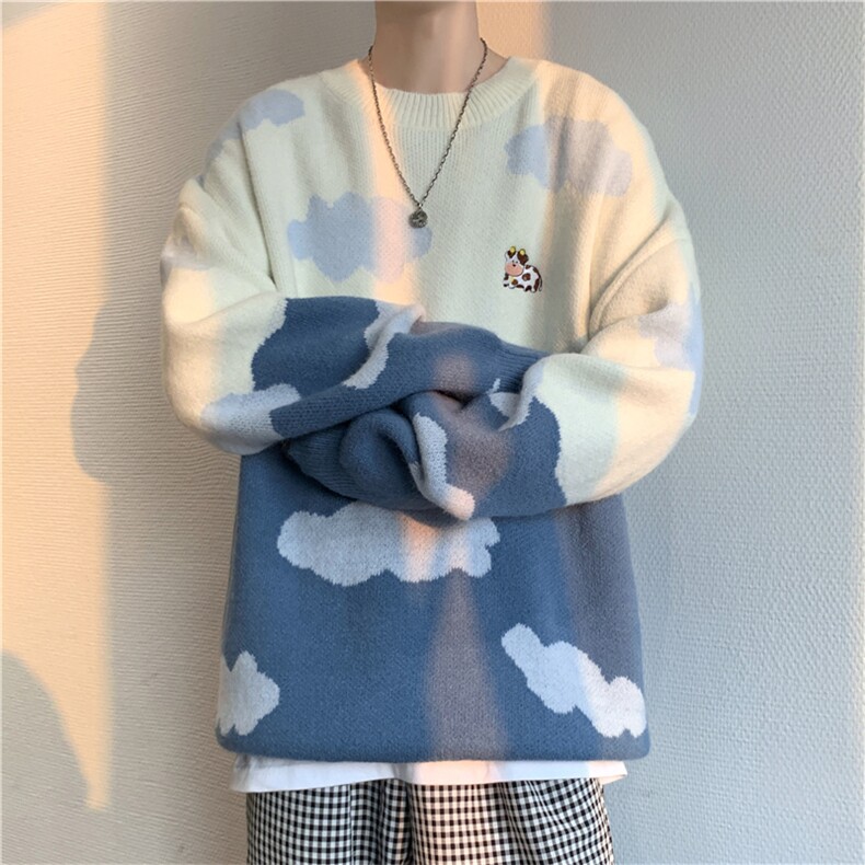软糯毛衣男冬季韩版潮流宽松圆领针织衫MY5053P40图片