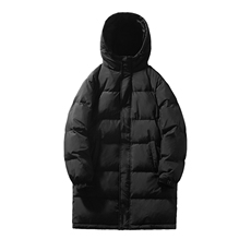 白鸭绒潮流光板连帽长款羽绒服保暖外套Y5850-P205【特价】，男装羽绒服，电商A007