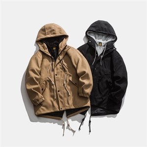 ZM039-P140 呢料燕尾服针织假两件棉服中长款棉衣男图片