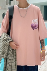 夏款大码纯宽松短袖T恤2023个性印花男女同款1166-P38控价58，男装T恤，电商A441-1