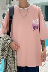 夏款大码纯宽松短袖T恤2023个性印花男女同款 1166-P38 控价58图片