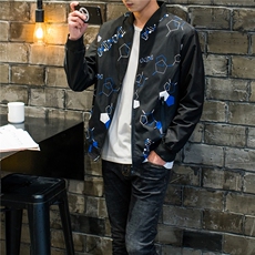 2021春新款大码夹克男加肥加大外套胖子宽松上衣潮JK803-1款P70，男装夹克，星座802