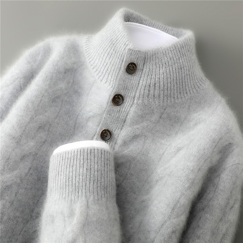 2025年秋季时尚百搭通勤简约休闲半高领男士羊毛衫，男装羊毛衫，宇灿羊绒