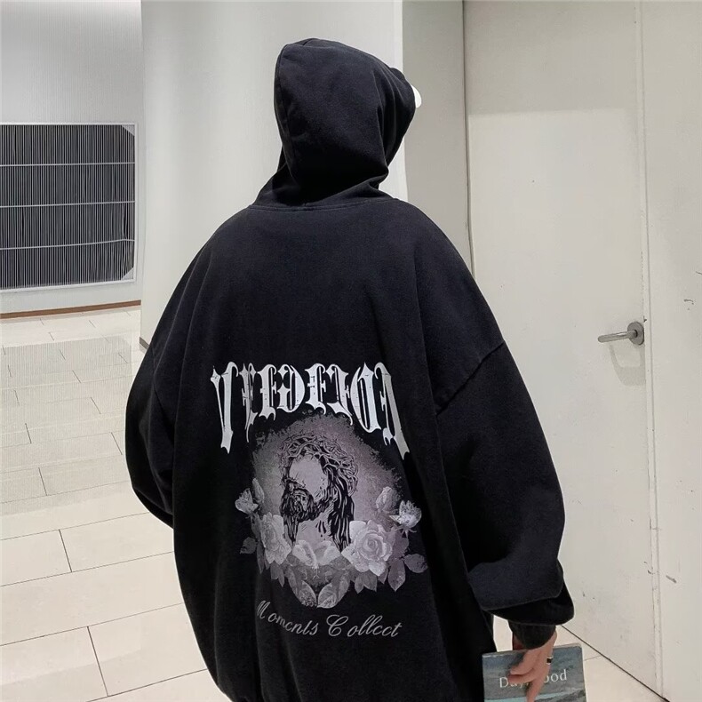 美式复古卫衣男潮牌秋冬连帽做旧高街hiphop外套Y8525P53,男装卫衣,星座1116-2