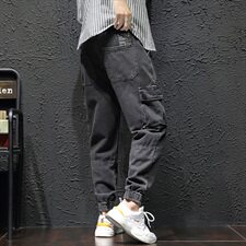 2021新款日系潮流大码男瓷砖墙工装九分裤束脚牛仔裤K002-P65，男装牛仔裤，电商A001