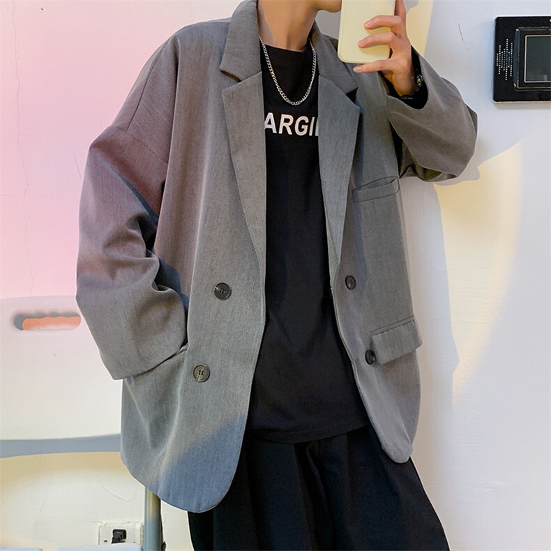西服男秋季潮流韩版西装学生休闲ins港风宽松衣服外套 W1211-P50图片