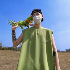 华夫格背心直播高品质重磅220克烟雾v印花HB132-P25控38，男装背心/马甲，星座508（原C305）