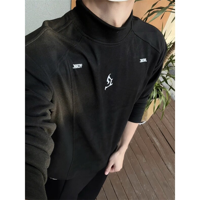 秋冬宽松休闲德绒长袖T恤打底衫XZ808B-WH126-特P23,男装T恤,星座808B