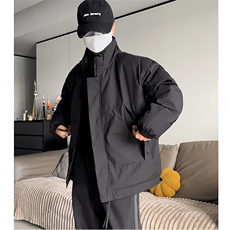 现货美式高街休闲夹克冬季立领纯色三防户外工装加厚棉服外套，男装夹克，电商A486