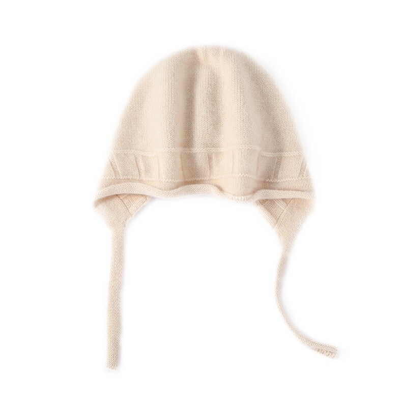 2025年春季新款系绳圆顶针织羊绒帽时尚休闲通勤百搭，帽子，喜润羊绒