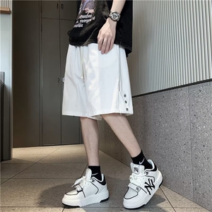 排扣拉链休闲短裤男女夏季美式高街五分裤潮牌宽松中裤DK216-P35