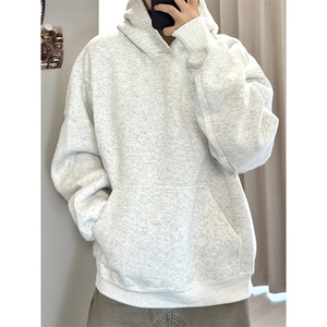 抖音得物高品质二开 秋冬美式高街重磅结构辑明线连帽卫衣外套W75图片