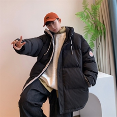 wassuphappy白色羽绒服男冬季潮流加厚保暖上衣青少年宽松面包服，男装羽绒服，星座301D-5(原星座1415）