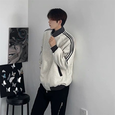 抖音得物高品质美式高街重磅结构设计拼接织带立领卫衣外套CM42，女装短外套，电商A486-1