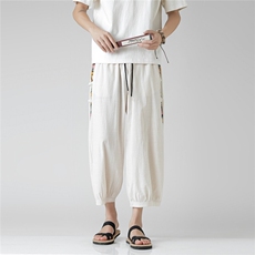 2025夏装新款尼泊尔沙滩裤盘扣风民族风碎花薄款K383-P55，男装民族服装，电商A057B