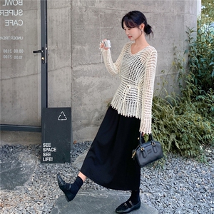 韩系温柔慵懒风针织罩衫套装裙女秋季2025新款一整套吊带裙两件套图片