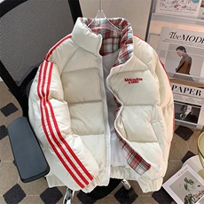美式撞色格子棉服外套潮牌设计感小众加厚保暖面包服MF339-P80，男装棉衣，星座412-2