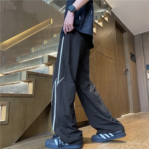 抖音品质夏季新款潮流运动冰丝宽松休闲裤B315-K24220-特p35控68图片