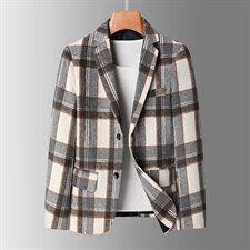 春秋薄款时尚西装韩版便服单西格子男装外套潮电商A056-9970P95，男装西服套装，电商A056