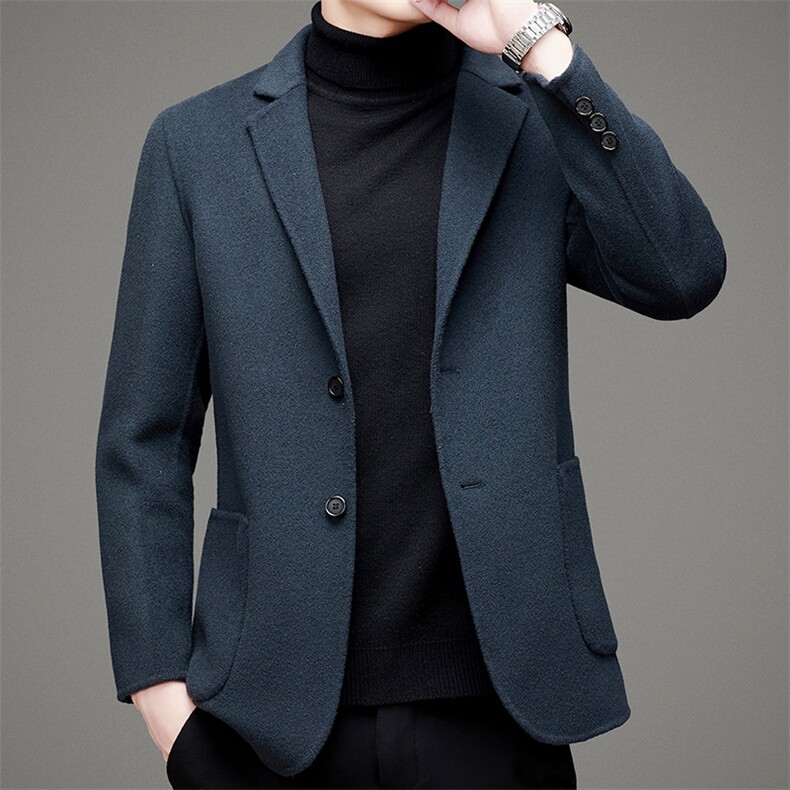 秋冬澳洲羊毛外套长款中年休闲商务大衣外套男MNSA6601-P430,男装风衣,电商B212（原钱塘6029）