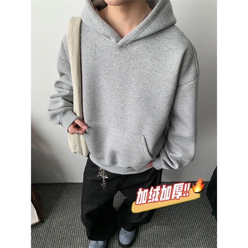 卫衣加绒奥粒绒无帽绳连帽重磅500克潮棉全棉外套男RH5302JR-P55，女装短外套，星座610B-1