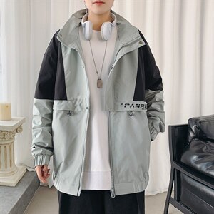 2021春季 男士休闲港风外套男 潮流夹克外套男宽松拼接 9207-P75图片