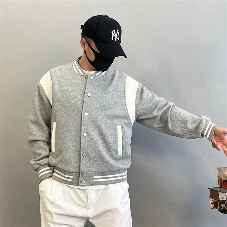 B2219-P178棒球服男士大码运动加绒外套棉衣宽松拼色情侣飞行夹克，男装夹克，星座1305