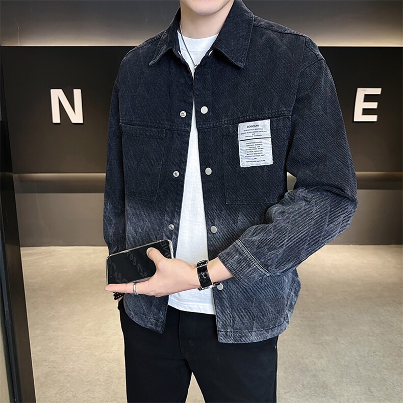 秋季新款衬衫式牛仔夹克外套男B321-2526-P115图片