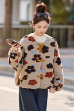 毛毛羽绒服女2025新款潮白鸭绒洋气复古立体花朵时尚保暖羽绒外套，女装羽绒服，流量+