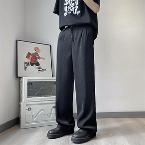 夏季痞帅直筒阔腿休闲裤西装裤男款潮牌宽松冰丝长裤 K7168-P36图片