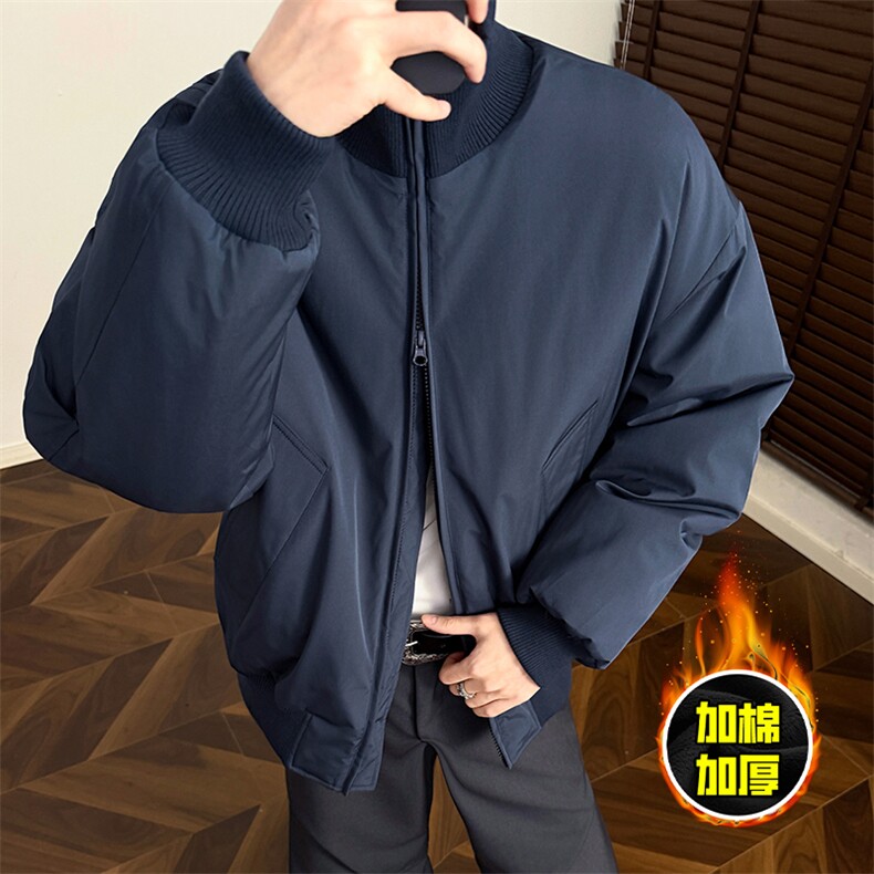 现货美式高街休闲棉衣夹克三防立领纯色户外工装加厚棉服外套,男装夹克,电商A486