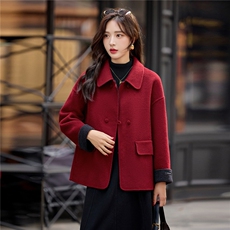 2025年冬季新款双面绵羊毛外套女，女装双面呢大衣，美沁