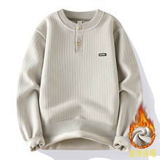 1018-1-M656-P38男士时尚帅气秋冬新款宽松圆领一体绒保暖毛衣，男装针织衫/毛衣，星座1018-1​