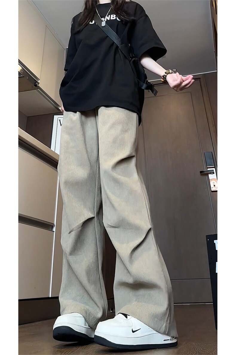 量优供视频秋冬加厚灯芯绒休闲裤半松紧伞兵裤K841特P45控68,男装休闲裤,电商A309