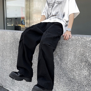 美式复古大口袋休闲工装裤男潮街头百搭宽松直筒阔腿裤B6166-P63图片