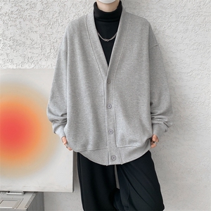 纯色开衫外套M~8XL大码高级感重磅宽松华夫格慵懒卫衣KS2101/P60图片