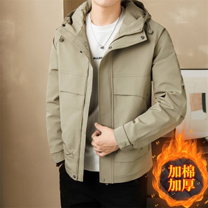 在仓现货热卖加棉加厚连帽二棉夹克棉衣外套上衣男190P105图片
