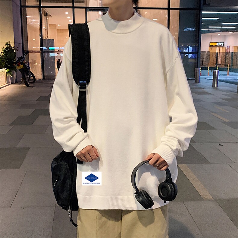M18061-P45加绒款-P65半高领毛衣男士大码针织衫男毛线衣男,男装针织衫/毛衣,电商A040