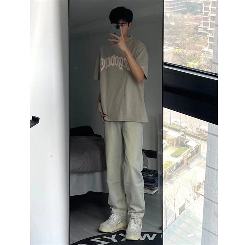 直播纯色黄泥修身牛仔裤直筒B342-Z100-P55控78,男装牛仔裤,电商B342