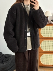 无领摇粒绒外套GS03-P85成分100聚酯纤维，女装短外套，星座1302