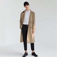 秋季百搭款潮流中长款风衣男韩版宽松气质大衣外套FD300-P135，男装风衣，四季星座713