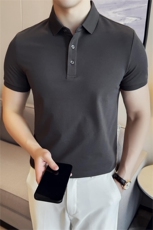 深度备货抖音主推高品质主推纯色短袖T恤翻领Polo衫T0257-P40，男装T恤，电商D342