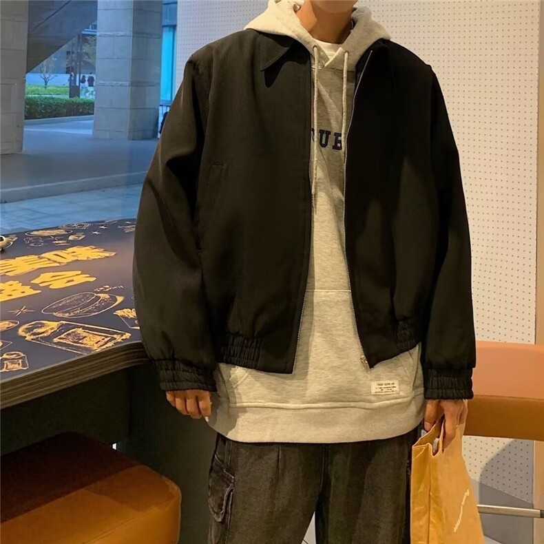 港风秋款男夹克衫短裤行政夹克拉链休闲外套JK0021P58,男装夹克,星座1013-1
